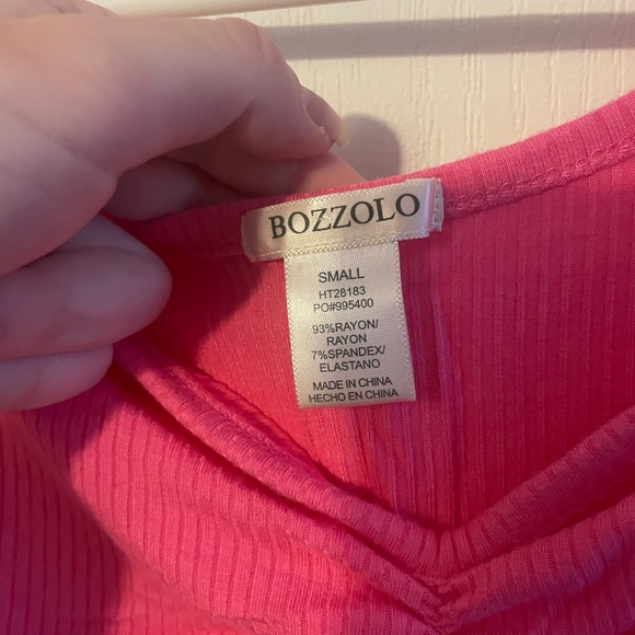 Bozzolo Fuchsia Ribbed Crop Top - Picture 2 of 2
